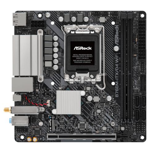 Asrock B760M-ITX/D4 WIFI, Intel B760, 1700, Mini ATX, 2 DDR4, HDMI, DP, Wi-Fi 6E, GB LAN, PCIe4, 1x M.2-0