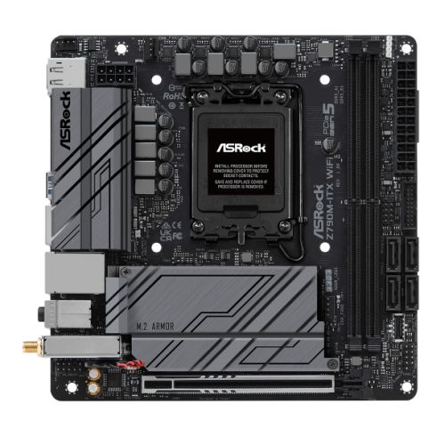 Asrock Z790M-ITX WIFI, Intel Z790, 1700, Mini ITX, 2 DDR5, HDMI, DP, eDP, Wi-Fi 6E, 2.5G & GB LAN, PCIe5, 2x M.2-0