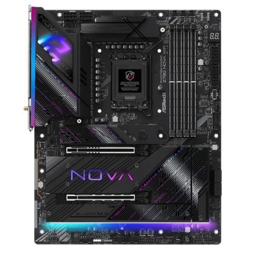 Asrock Z790 NOVA WIFI, Intel Z790, 1700, ATX, 4 DDR5, HDMI, DP, Wi-Fi 7, 2.5G LAN, PCIe5, RGB, 6x M.2-0