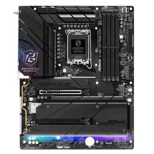 Asrock Z790 RIPTIDE WIFI, Intel Z790, 1700, ATX, 4 DDR5, HDMI, DP, eDP, Wi-Fi 7, 2.5G LAN, PCIe5, RGB, 5x M.2-0