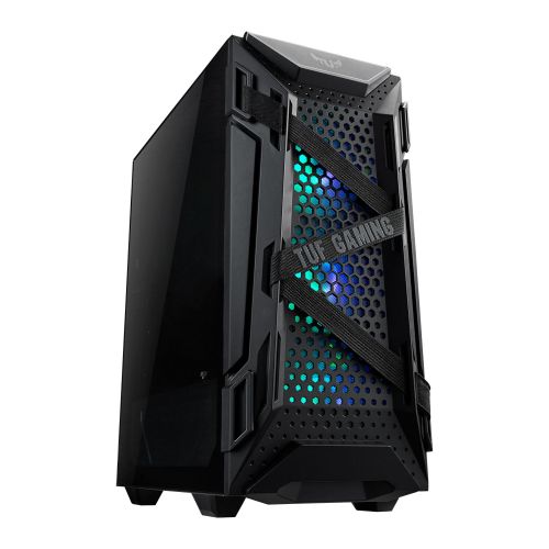 Asus TUF Gaming GT301 Compact Gaming Case w/ Window, ATX, Tempered Glass, 3 x 12cm RGB Fans, RGB Controller, Headphone Hook-0