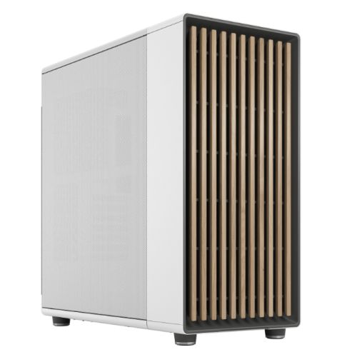 Fractal Design North XL Chalk White (White Solid) Case, E-ATX, Fine Mesh Side, 3 PWM Fans, USB-C, Oak Front-0