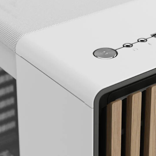Fractal Design North XL Chalk White (White Solid) Case, E-ATX, Fine Mesh Side, 3 PWM Fans, USB-C, Oak Front