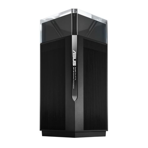 Asus (ZenWiFi Pro ET12) AXE11000 Wi-Fi 6E Tri-Band Mesh Router, Single, AiMesh Tech, 2.5G WAN, 2.5G LAN, 2x GB LAN, Voice Control-0