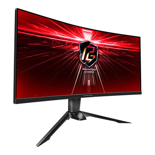 Asrock 34" Phantom Gaming WQHD Curved Gaming Monitor (PG34WQ15R3A), 3440 x 1440, 1ms, 2 HDMI, DP, 165Hz, HDR 400, Wi-Fi Antenna, Mini-OLED Screen, RGB, VESA-0